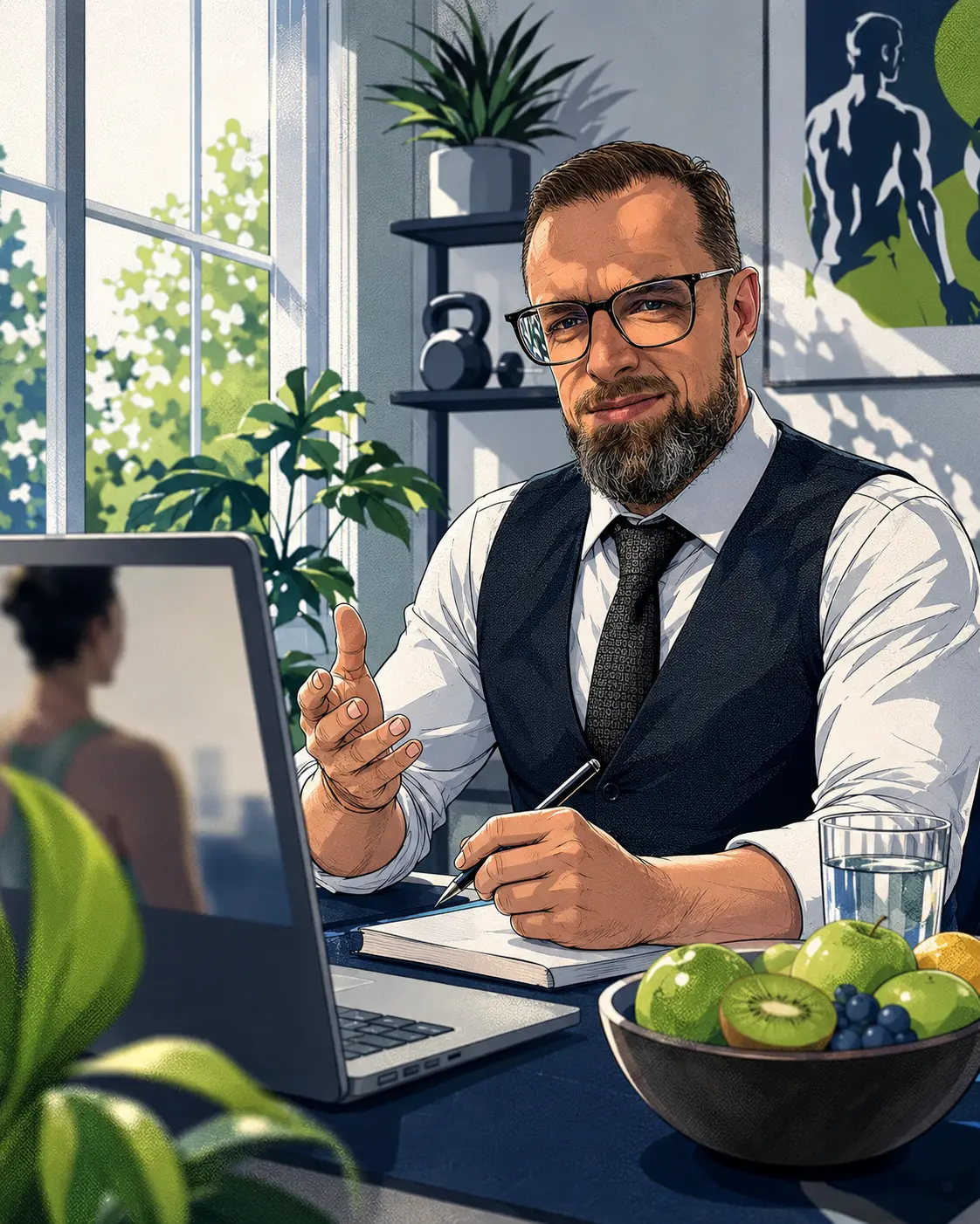 Comic-Illustration von Benjamin Irendeli bei einer persönlichen Online-Ernährungsberatung